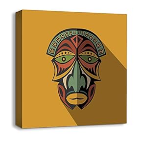 Canvas Wall Art African Culture Pattern Painting Artwork for Home Prints Framed - 12x12 inches