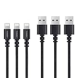 iPhone Cable,TIMMY iPhone Charging Cable 3PACK 6ft Nylon Braided iphone Charger Cable to USB Data Synchronization Cable Charger (BLACK)