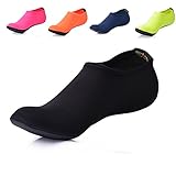 JACKSHIBO Men Women Quick-Dry Water Skin Shoes Aqua Socks for Water Sports Swim Surf Yoga Exercice Beach Black XXXL