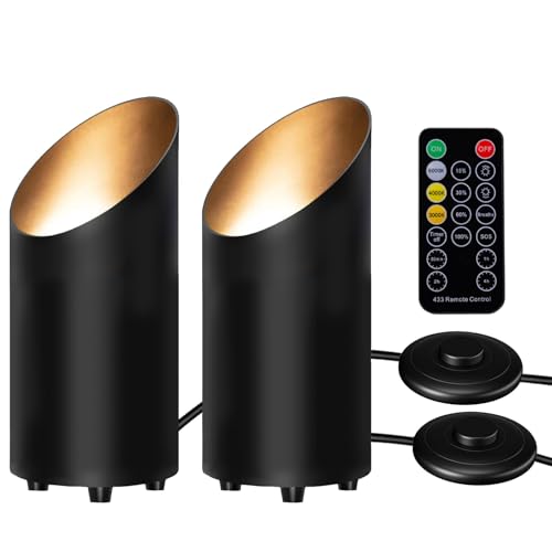 2-Pack Dimmable LED Indoor Floor Spotlights with, Remote and Timer, 3 Adjustable Color Temperature 3000K, 4000K, 6000K - Remote Controlled Uplighting for Living Room Decor, Wall Art, Plants, Corners