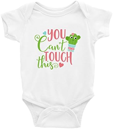 Blu Magnolia Co Baby Girls's Cactus Bodysuit | You Can't Touch This (12 Months, White)