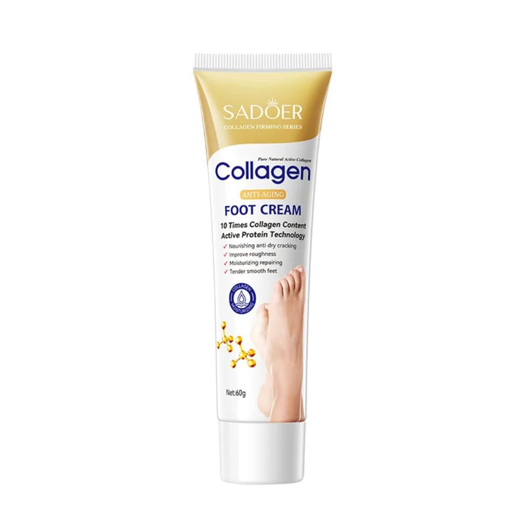 Sadoer Collagen Anti Aging Foot Cream with 10 Times More Collagen Content Active Protein Technology - 60g