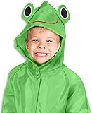 TRIBUTE Safe PVC Free Kids Rain Coat For Boys and Girls Ages 7-12 With Zipper Fun Raincoat