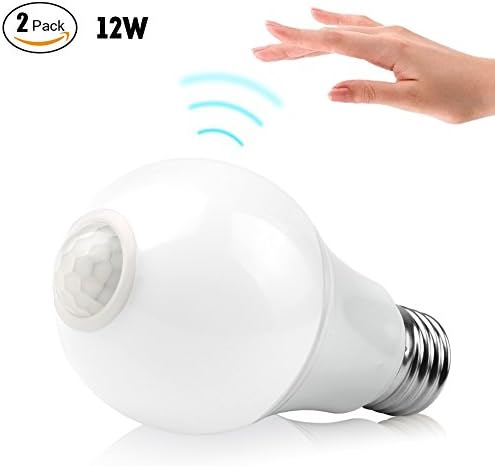SUNMEG Light Bulb Motion Sensor, 12 Watt Smart Bulb Dusk to Dawn LED Motion Sensor Light Bulbs E26 Base Indoor Sensor Night Lights Daylight 6000K Outdoor Motion Sensor Bulb Auto On/Off
