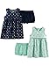 Simple Joys by Carter's Girls' 2-Pack Short-Sleeve and Sleeveless Dress Sets, Navy Dot/Mint Bird, 6-9 Months