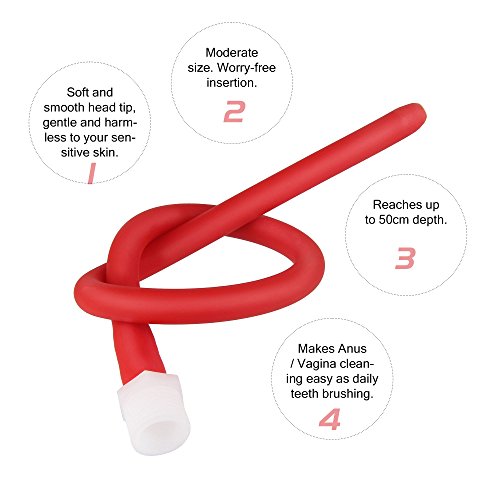 Beauty7 Showerhead Enema Douche Soft Nozzle Rubber Hose Tube Kit Cleaner Set Shower System Enemator Bulb Attachment for Male Female Unisex Anus Vagina Anal Vaginal Cleansing
