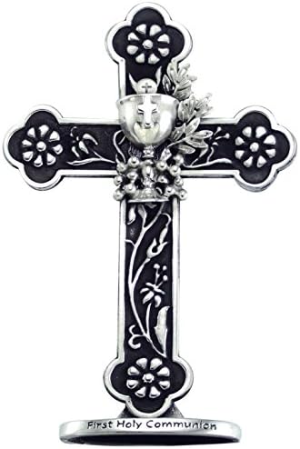Cathedral Art (Abbey & CA Gift First Holy Communion Floral Cross with Chalice, Multi