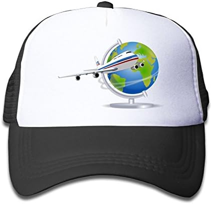 Mesh Baseball Cap Adjustable Youth Hat Aeroplane Boeing-747 Earth Globe Unisex