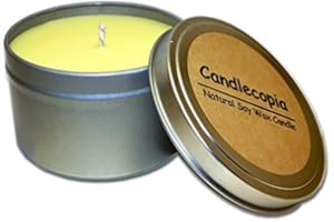 Candlecopia Honeysuckle Jasmine Strongly Scented Hand Poured Vegan Travel Tin Candle, 8 Ounce Tin