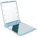 LED Lighted Travel Makeup Mirror, 8 Light Portable Hand Held Folding Vanity Mirror, Small Purse Double-sided Mirror Illuminated Cosmetic Mirror, Blue