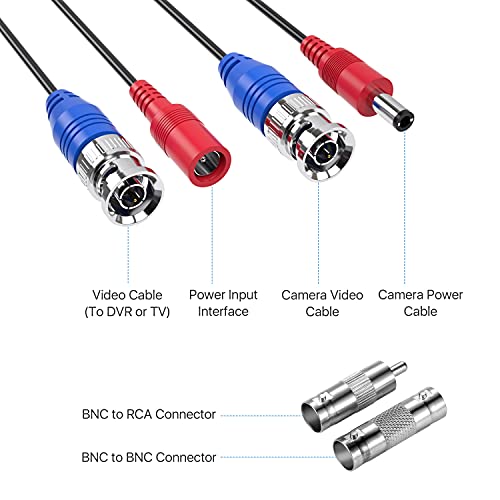 Zosi 1 Pack 100ft 30 Meters 2 In 1 Video Power Cable Bnc Extension Surveillance Camera Cables For Video Security Systems Included 1x Bnc Connectors And 1x Rca Adapters Pricepulse