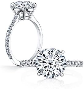 Erllo 3 Carat Round Cut Cubic Zirconia 925 Sterling Silver Women Wedding Engagement Rings