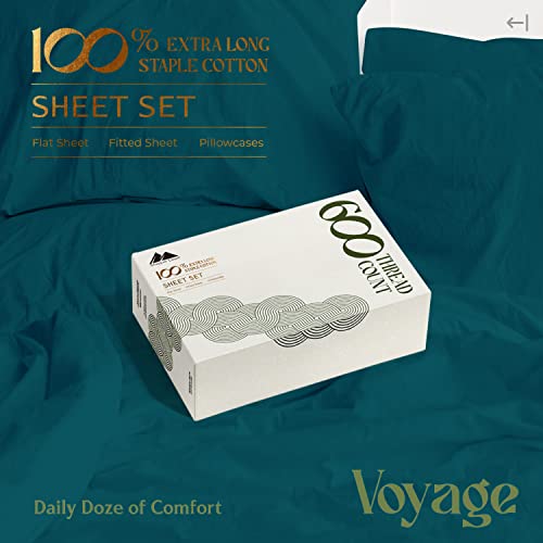 600 TC King Size Sheet Set - 100% Cotton Sheets
