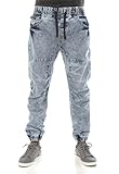 WT02 Men's Jogger Pant In Acid-Washed Denim