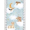 Rookie Humans 100% Cotton Sateen Fitted Crib Sheet: Goodnight Wonderland. Use as a Photo Background for Your Baby Pictures. S