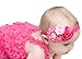 Qandsweet Baby Headbands with Zircon Crystal Flower Girl Hairband and Rose Buds Bow for Baby Shower
