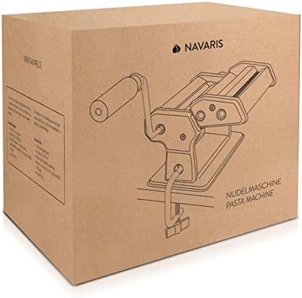 Navaris Machine à pâtes Manuelle - Laminoir pour pâtes fraîches - Spaghetti Lasagne tagliatelle - Appareil avec 9 épaisseurs différentes - Cuisine A Vivre Navaris Machine à pâtes Manuelle - Laminoir pour pâtes fraîches - Spaghetti Lasagne tagliatelle - Appareil avec 9 épaisseurs différentes