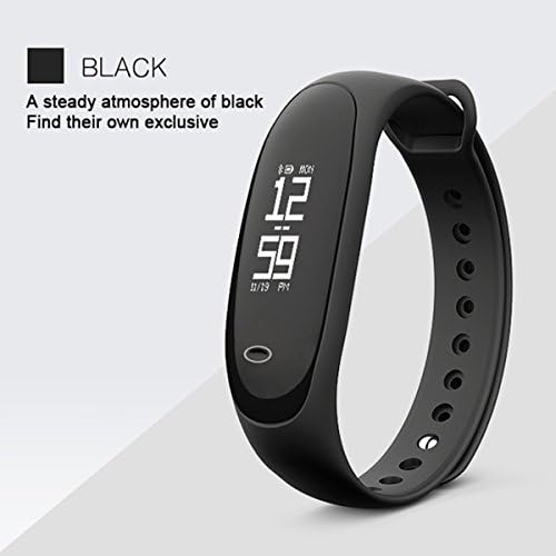 Fitness Tracker Smart Bracelet Wristband with Blood Pressure Monitor Heart Rate Monitor Sports Watch with Pedometer Calorie Counter IP67 Waterproof for iPhone and Android - Black
