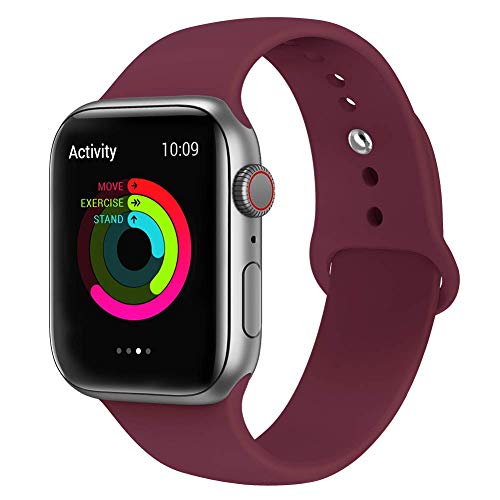 AdMaster Compatible for Silicone Apple Watch Band and Replacement for Sport iwatch Accessories Bands Series 4 3 2 1 Wine Red 38mm/40mm S/M
