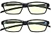Success Eyewear Reading Glasses Anti Glare Blue lIght Blocking Glasses Reduce Eyestrain for Computer & Screens for Men & Women-Set of Matte Black Blue Tip and Matte Black White Tip 1.25