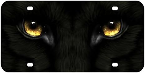 L261 BLACK PANTHER EYES License Plate Front Custom Novelty Tag Vanity Frame Holder Wrap Wraps