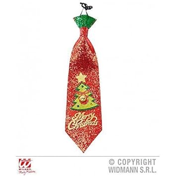 Lively Moments Weihnachtskrawatte / Krawatte Glitter mit Weihnachtsbaum in hellgrün mit Glöckchen