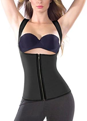MEREDY Women Neoprene Waist Trainer Sweat Sauna Body Shaper with Zipper ( Color : Black , Size : M )