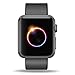 INTENY Woven Nylon Strap Buckle Replacement Wrist Bracelet with Silicone Band for Apple Watch Band Series 1 Series 2 38mm-Black