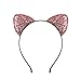 XIMA 6pcs Glitter Cat Ears Headband for Girls Reversible Sequin Girls Headbands Kids Hair Hoop Headwear (Sequin-6pcs)