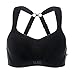 SYROKAN Women's High Impact Underwire Full Support Padded Mesh Active Sports Bra Black 42DD