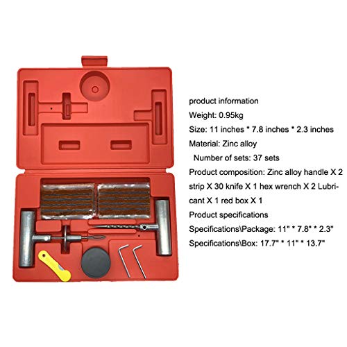 NXKang 37 Piece Tire Repair Kit DIY Flat Tire Repair Car Truck Motorcycle Home Emergencies Plug Patch Equipment
