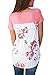 HOTAPEI Women Summer Casual Floral Print Short Sleeve Criss Cross Shirts Blouse Tops Pink Large