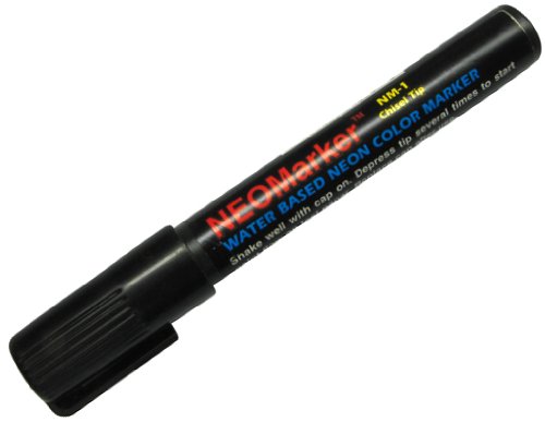 NeoMarker Waterproof Fluorescent Marker - Black Chisel Tip