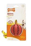Nylabone Rhino Rope Tug Dog Toy with Rubber Ball