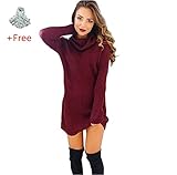 High-necked Sweater Dress,Morecome Womens Casual Long Sleeve Jumper Turtleneck Sweaters (S)