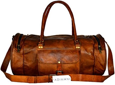 Adimani Shoulder Satchel Leather Gym Workout Bags/Crossbody Travel Bag Vintage Look Protein for Men and Women, &amp; daily essentials Size 18x10 Inche