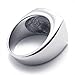 KONOV Men's Stainless Steel Hawk Eagle Ring, Black Silver