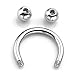 Jovivi 2pc 14G Stainless Steel Multi-functional Lip/Nose/Nipple/Eyebrown Captive Hoop Ring Barbell Tragus Cartilage Stud Earrings 3/8