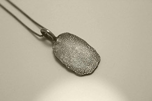 Your actual fingerprint on a fine silver necklace pendant - fingerprint jewelry - fingerprint necklace - mom necklace - gifts for mom - fingerprint pendant - silver fingerprint - memorial jewelry