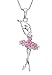 SoulBreezeCollection Light Pink Dancing Ballerina Dancer Ballet Pendant Necklace Charm