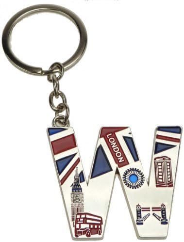 London Landmark Souvenir Alphabet Letters Name Sign Metal Key Ring Chain - A to Z (W) by ogb