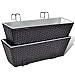 Galapara Railing Planter, Window Box Wall Hanging Planter Set Durable Plant Container Set Lovely Balcony Flower Pot Weatherproof Poly Rattan, 20 inch 2 pcs Blackthumb 4