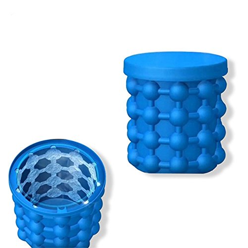Bomach Ice Cube Maker Genie,Revolutionary Space Saving Ice Ball Maker Bucket Party Drink Tub Silicone Trays Mold Kitchen Tools for Chilling Burbon Whiskey,Cocktail,Beverages and More