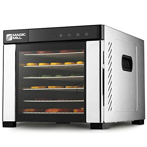 Magic Mill Commercial Food Dehydrator Machine | Easy Setup, Digital Adjustable Timer and Temperature Control | Dryer for Jerky, Herb, Meat, Beef, Fruit and To Dry Vegetables | Over Heat Protection | 6 Stainless Steel Trays Magic Mill Commercial Food Dehydrator Machine | Easy Setup, Digital Adjustable Timer and Temperature Control | Dryer for Jerky, Herb, Meat, Beef, Fruit and To Dry Vegetables | Over Heat Protection | 6 Stainless Steel Trays