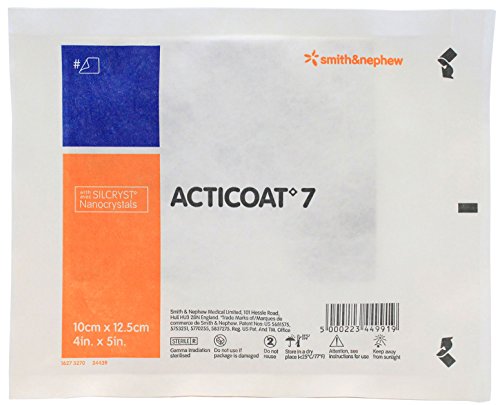 Smith and Nephew 20141 Acticoat 7 Antimicrobial Dressing 4" x 5" - 1 Dressing