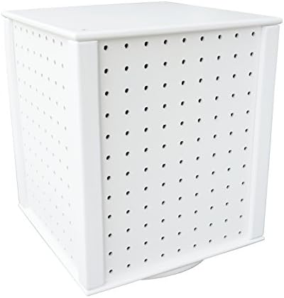 WORLD AXIOM Lazy Susan Pegboard Craft Caddy Organizer - Sturdy & Practical Wooden Peg Board Scrapbooking & Quilting Organization & Storage Caddie, Easy Assembly & Versatile Design
