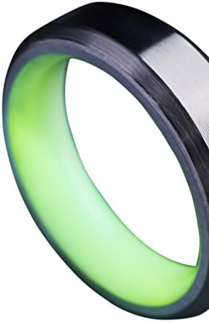 Men’s Titanium Glow Ring – Handcrafted, Minimalist, Titanium Band with Luminescent Interior charged with UV Light