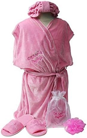 Girl Day Spa Value Birthday Party Favor Robe &amp; Headband Spa Gift Bag Size L slippers (robe one size)