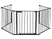 Tangkula Fireplace Fence Baby Safety Fence Hearth Gate Multi-Functional Fence with Walk Through Door Gate BBQ Metal Fire Gate Pet Dog Cat Christmas Tree Fence