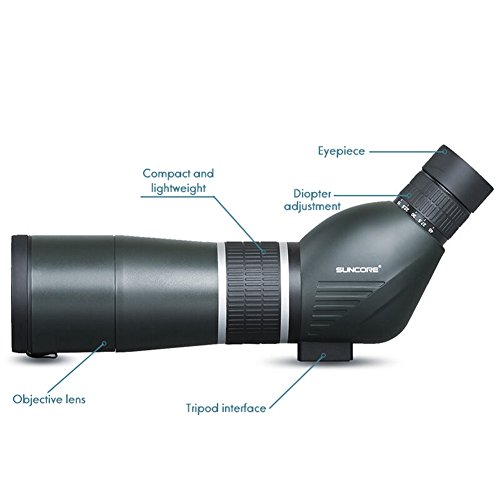 Spotting Scopes Monocular Telescope Waterproof Telescope 15-45X60 Zoom Monocular 45 Degree Angled Telescope for Birding Hunting Target Shooting with Portable Tripod